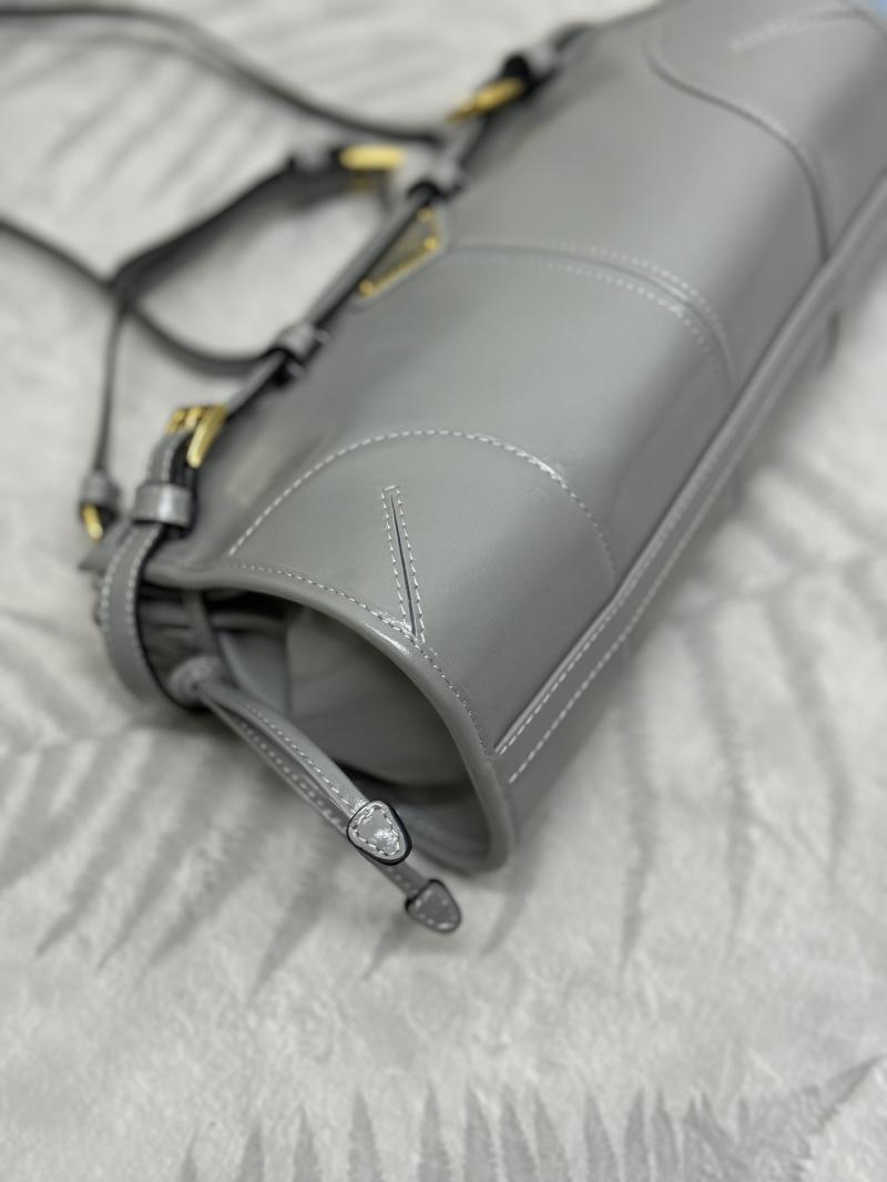 Prada Small leather shoulder bag Grey 1BH215