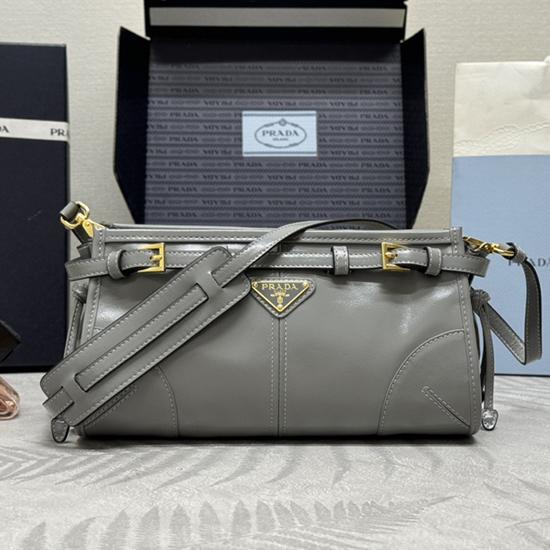 Prada Small leather shoulder bag Grey 1BH215