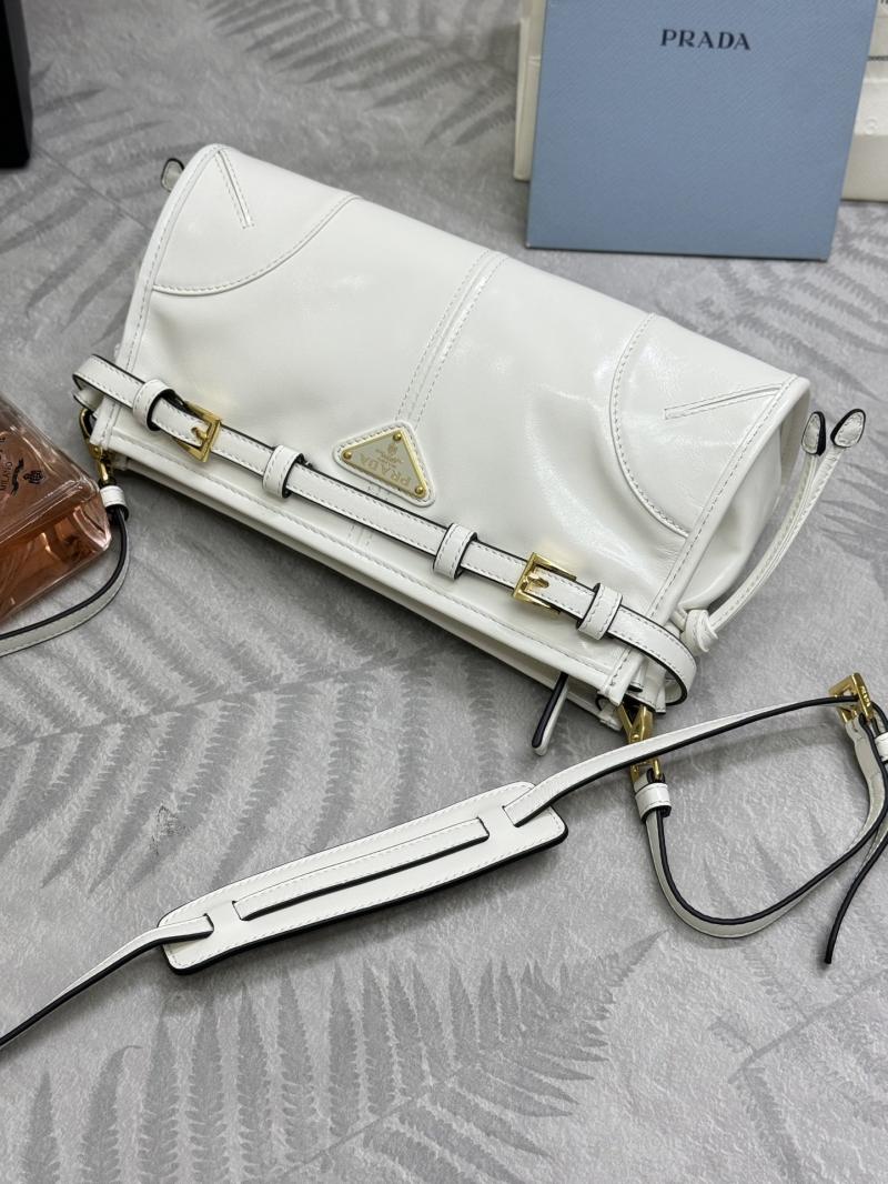 Prada Small leather shoulder bag White 1BH215