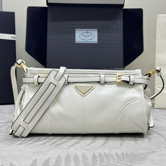 Prada Small leather shoulder bag White 1BH215