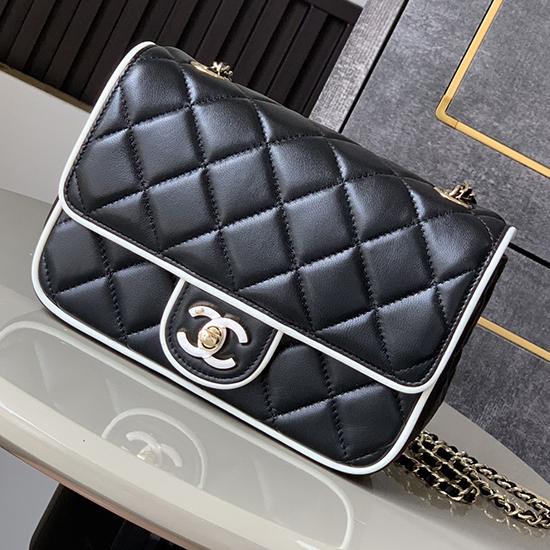 Small Chanel Lambskin Flap Bag Black AS5149