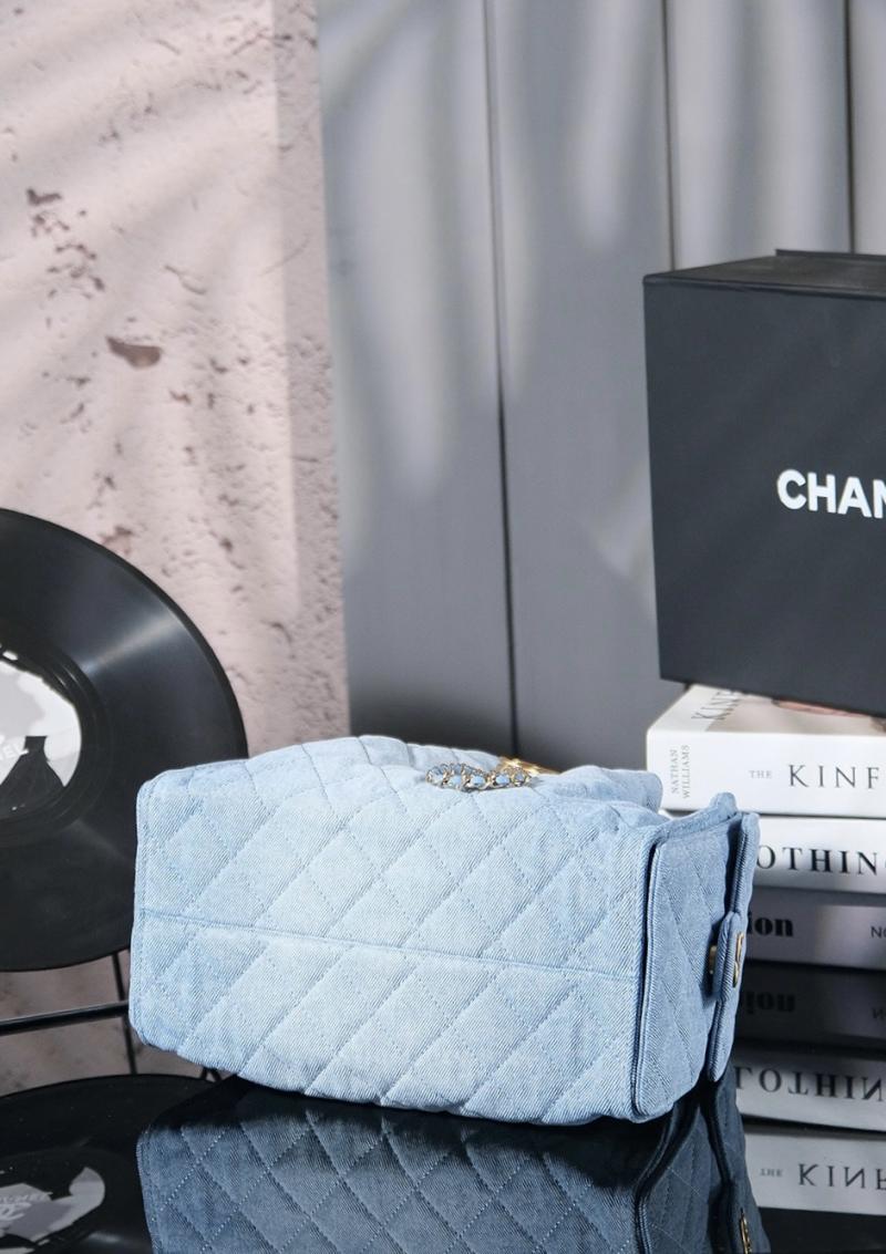 Chanel Denim 25 Small Handbag Blue AS5293