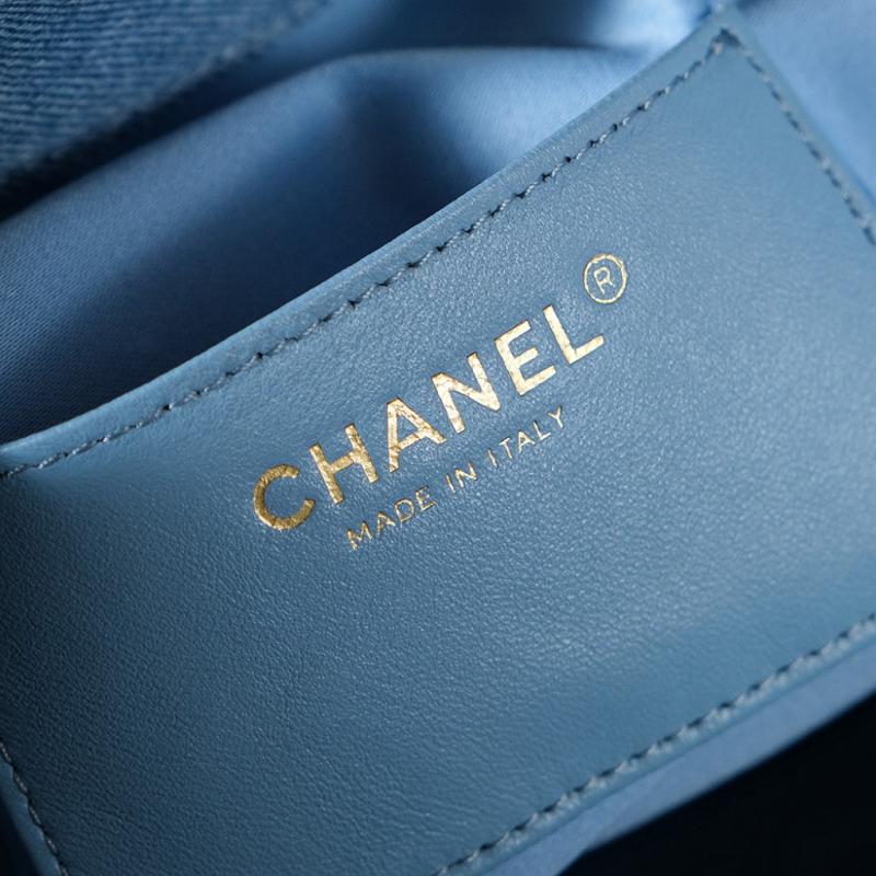 Chanel Denim 25 Small Handbag Blue AS5293