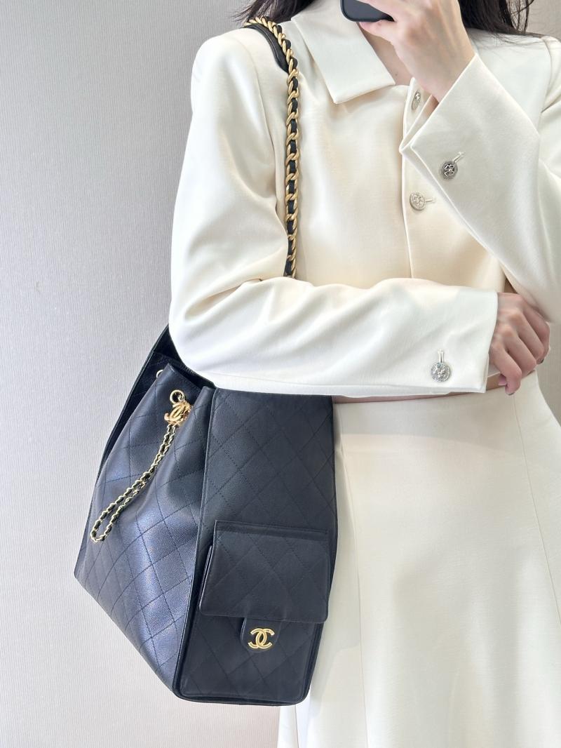 Chanel Grained Calfskin 25 Medium Handbag Black AS5311