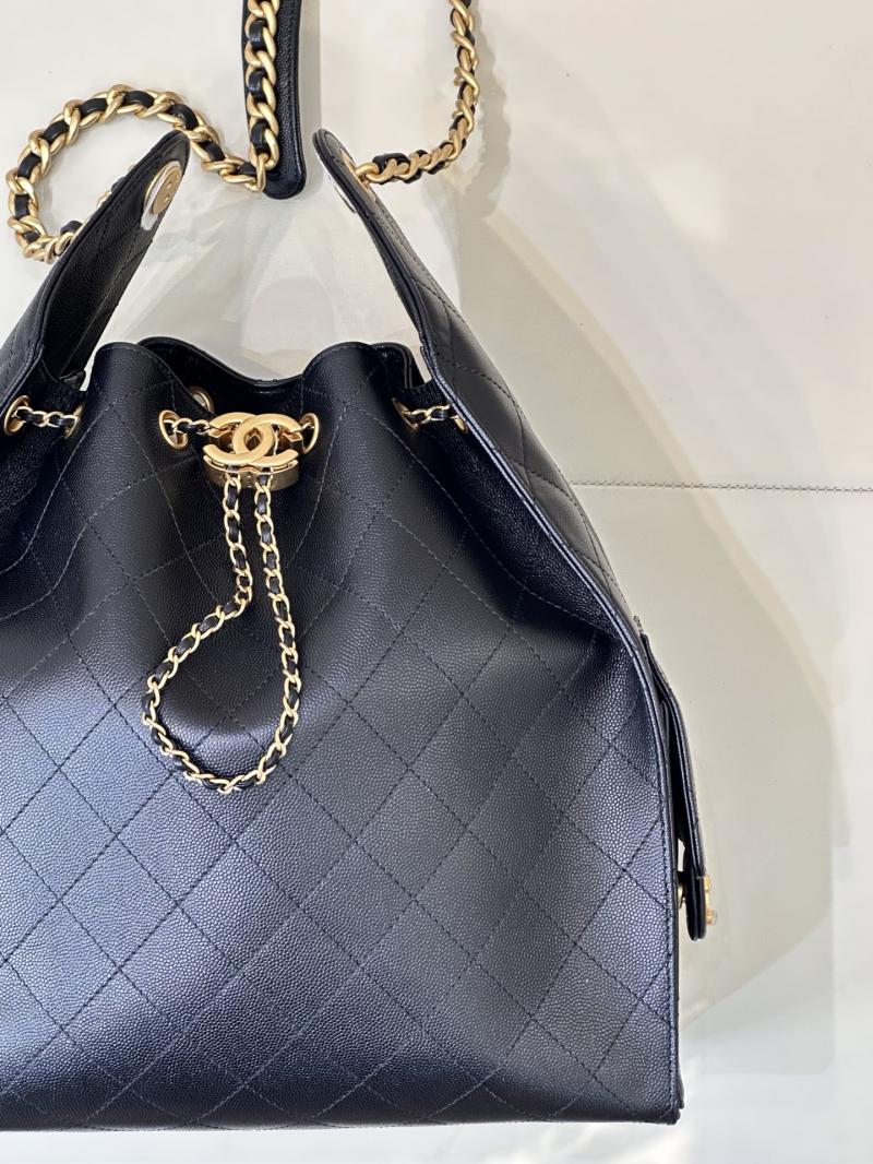 Chanel Grained Calfskin 25 Medium Handbag Black AS5311