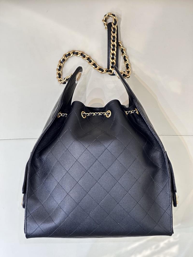 Chanel Grained Calfskin 25 Medium Handbag Black AS5311