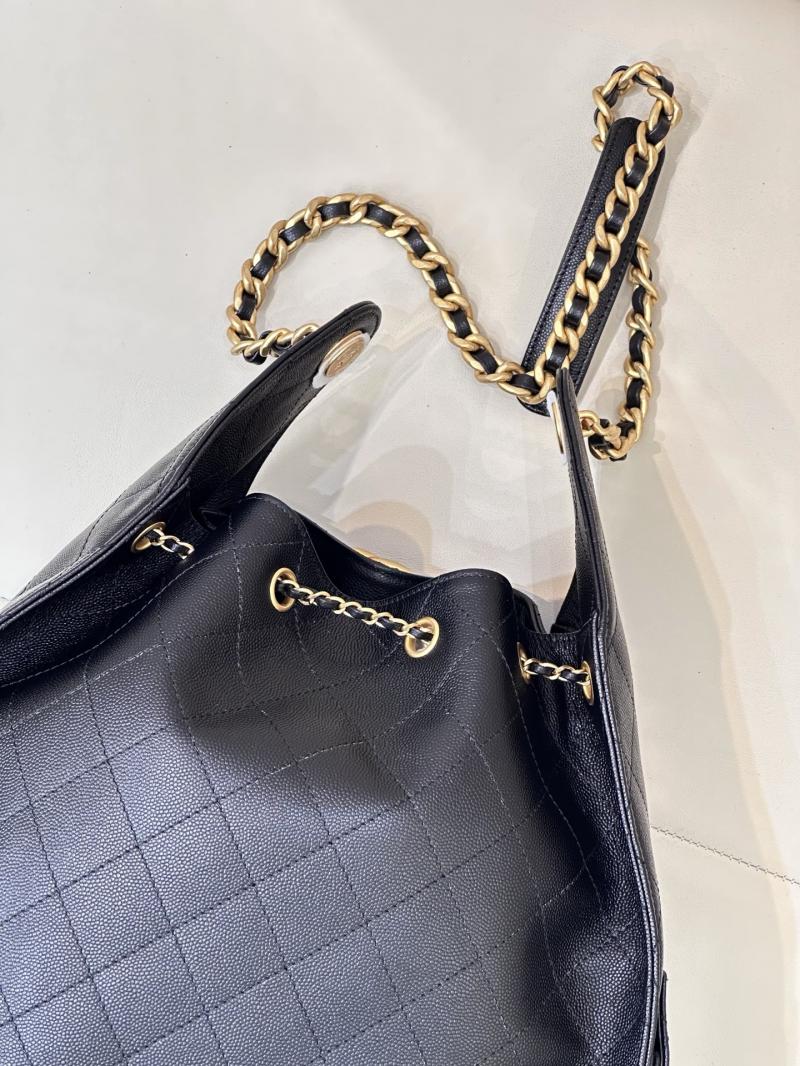 Chanel Grained Calfskin 25 Medium Handbag Black AS5311