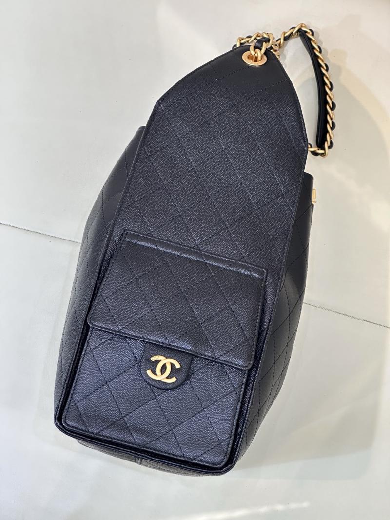 Chanel Grained Calfskin 25 Medium Handbag Black AS5311