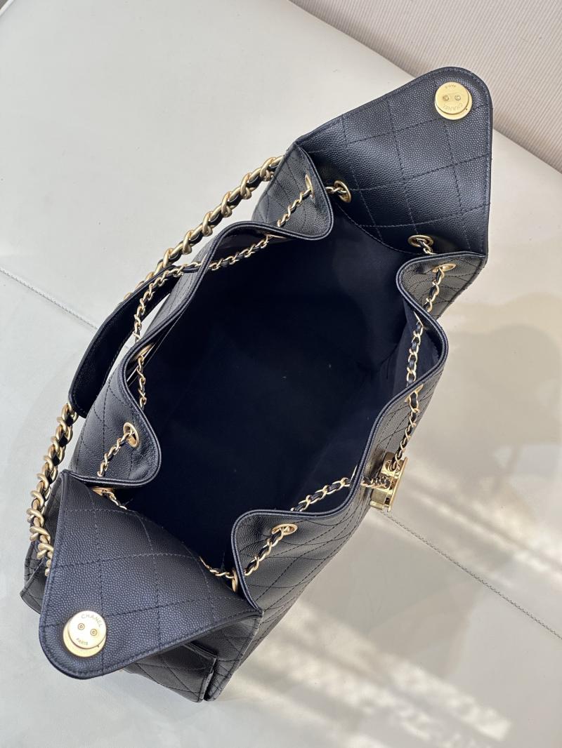 Chanel Grained Calfskin 25 Medium Handbag Black AS5311
