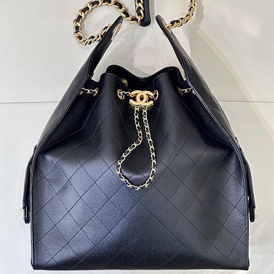 Chanel Grained Calfskin 25 Medium Handbag Black AS5311