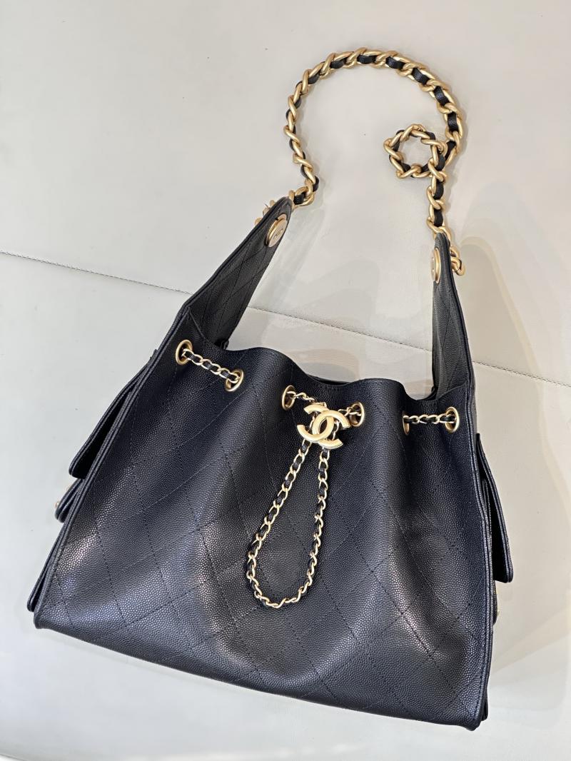 Chanel Grained Calfskin 25 Small Handbag Black AS5293