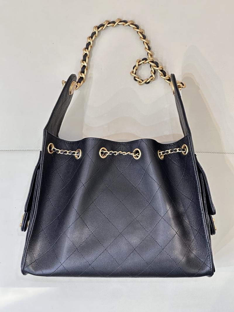Chanel Grained Calfskin 25 Small Handbag Black AS5293