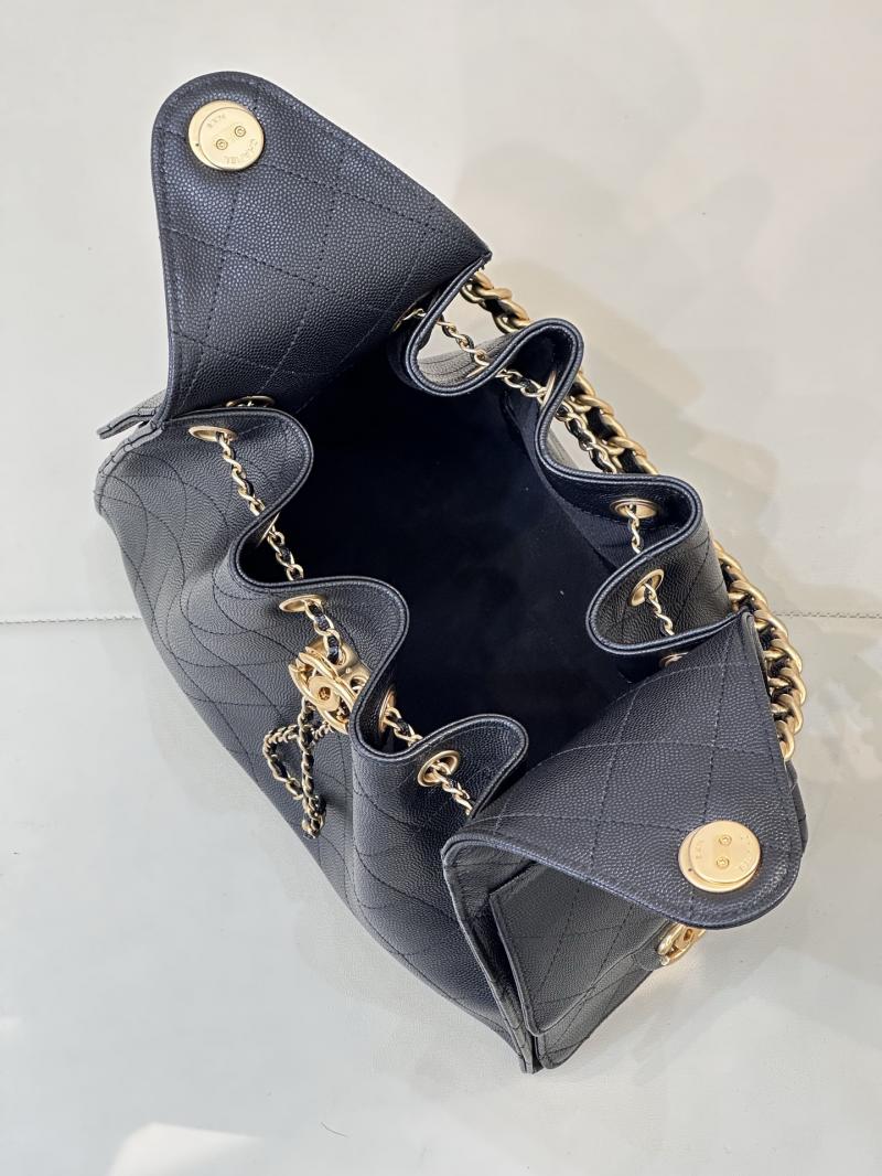Chanel Grained Calfskin 25 Small Handbag Black AS5293