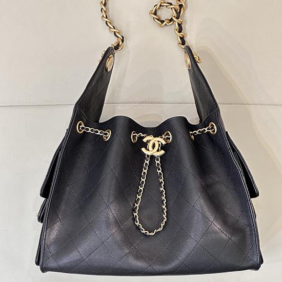 Chanel Grained Calfskin 25 Small Handbag Black AS5293