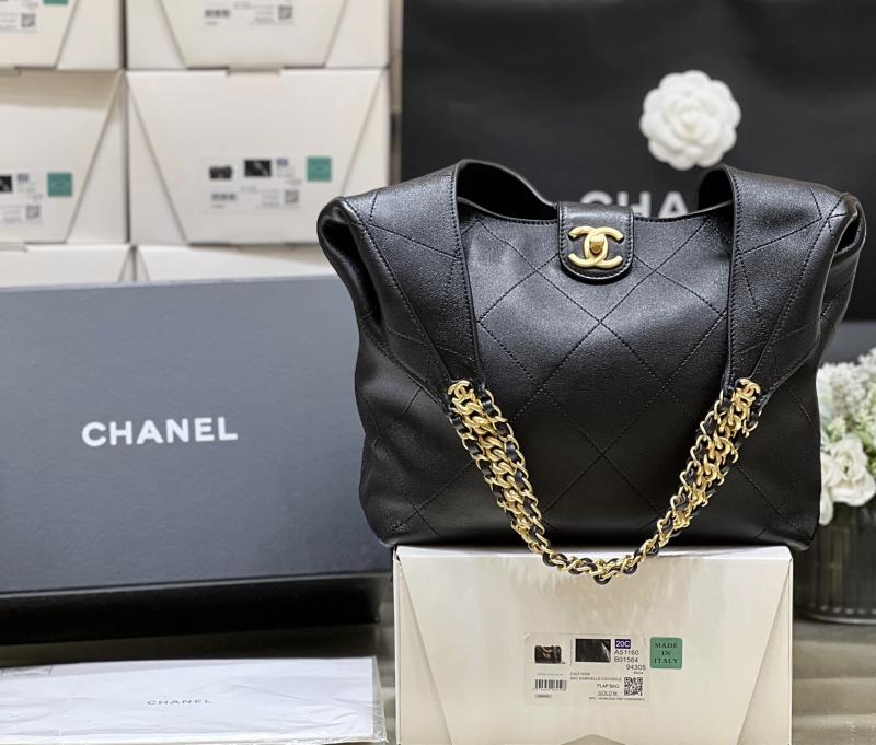 Chanel Lambskin Hobo Bag Black AS5403