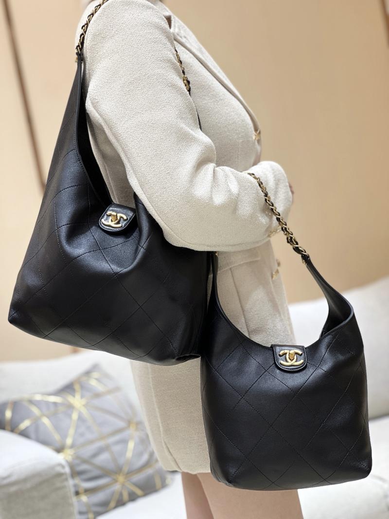 Chanel Lambskin Hobo Bag Black AS5403
