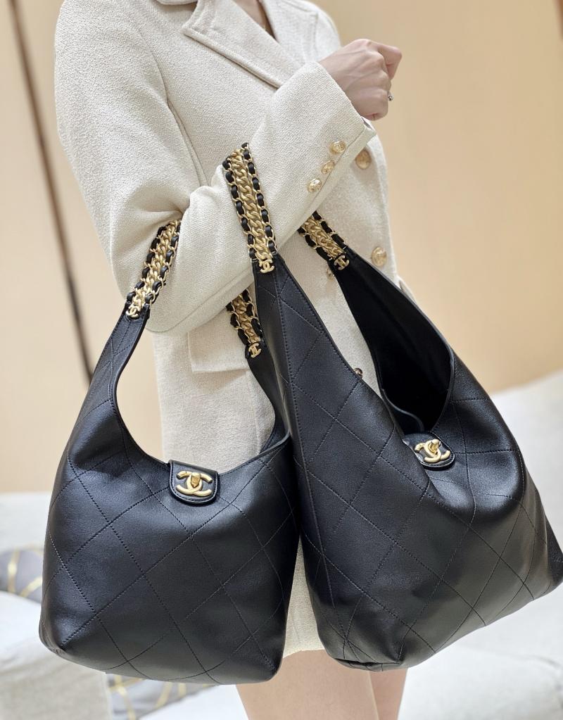 Chanel Lambskin Hobo Bag Black AS5403