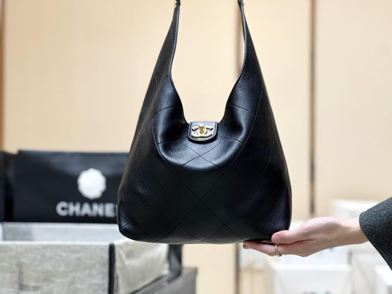Chanel Lambskin Hobo Bag Black AS5403