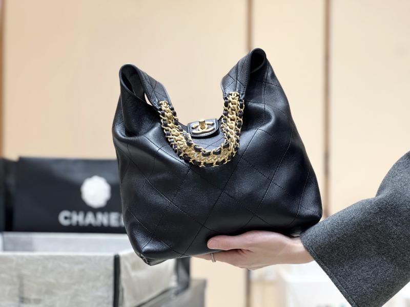 Chanel Lambskin Hobo Bag Black AS5403