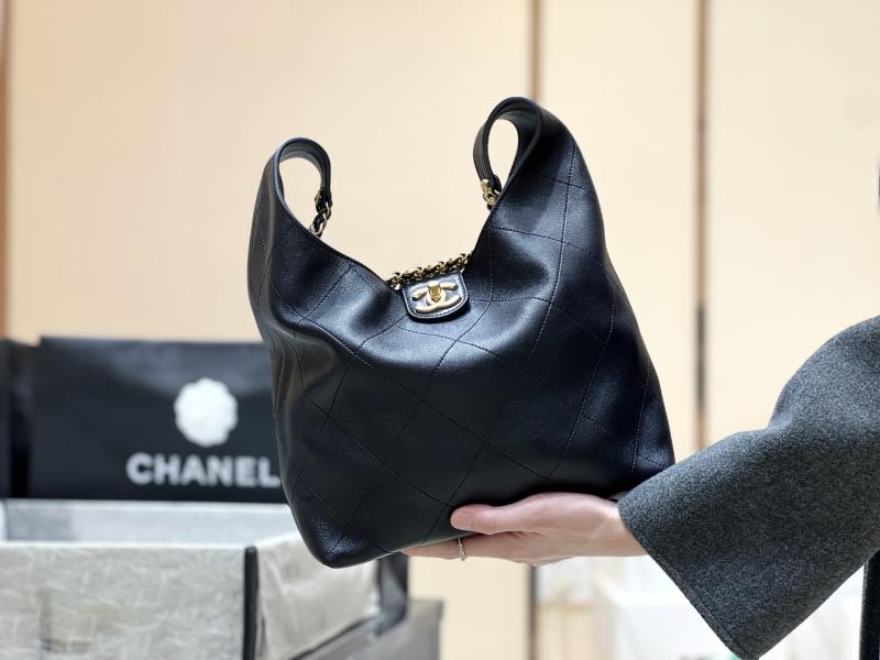 Chanel Lambskin Hobo Bag Black AS5403