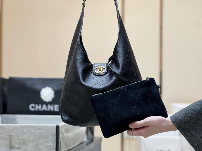 Chanel Lambskin Hobo Bag Black AS5403