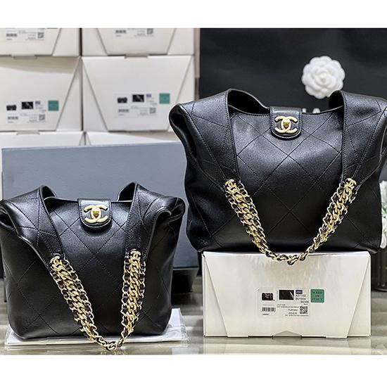 Chanel Lambskin Hobo Bag Black AS5403