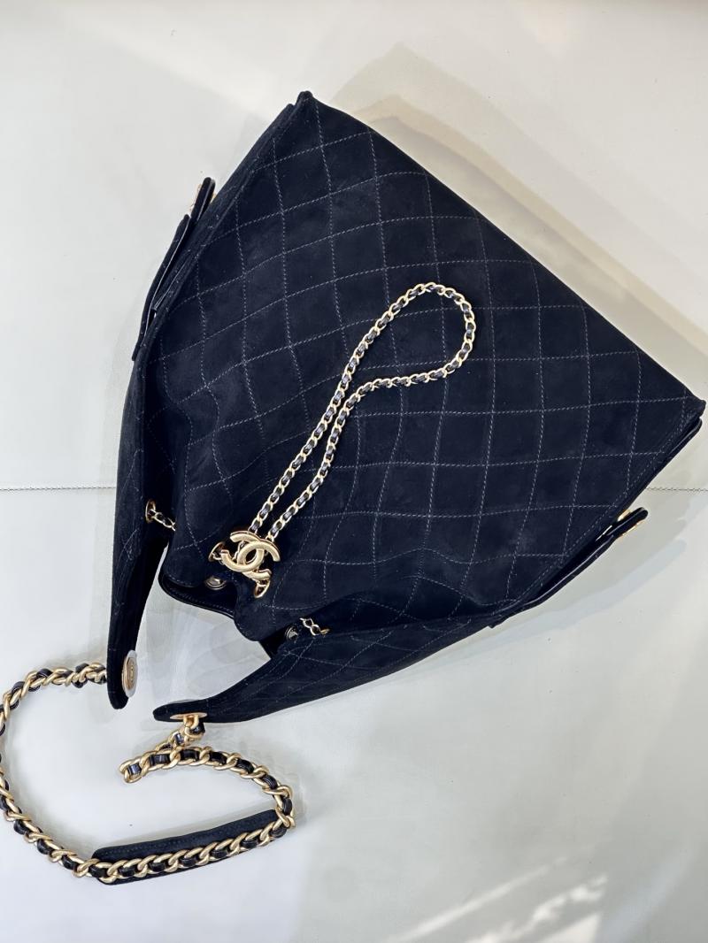Chanel Suede 25 Medium Handbag Black AS5311