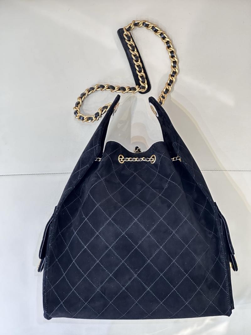 Chanel Suede 25 Medium Handbag Black AS5311