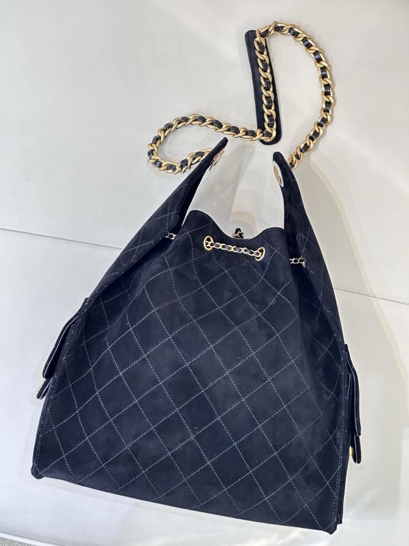 Chanel Suede 25 Medium Handbag Black AS5311