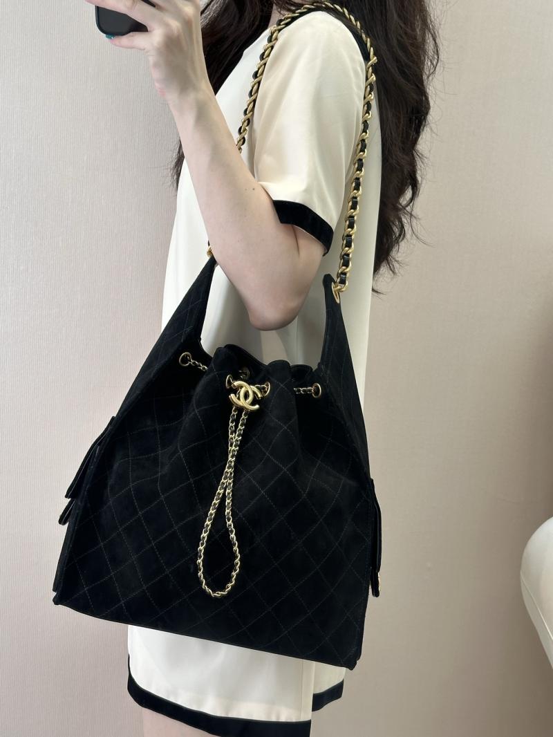 Chanel Suede 25 Medium Handbag Black AS5311
