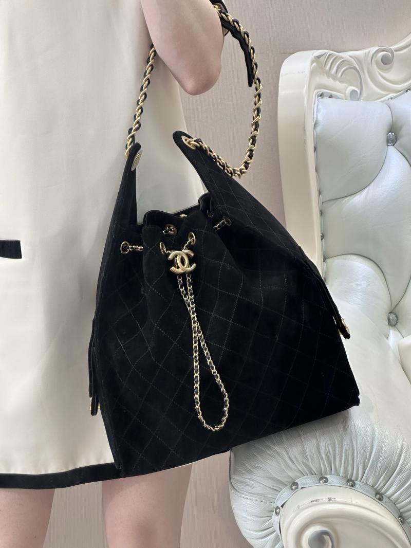 Chanel Suede 25 Medium Handbag Black AS5311