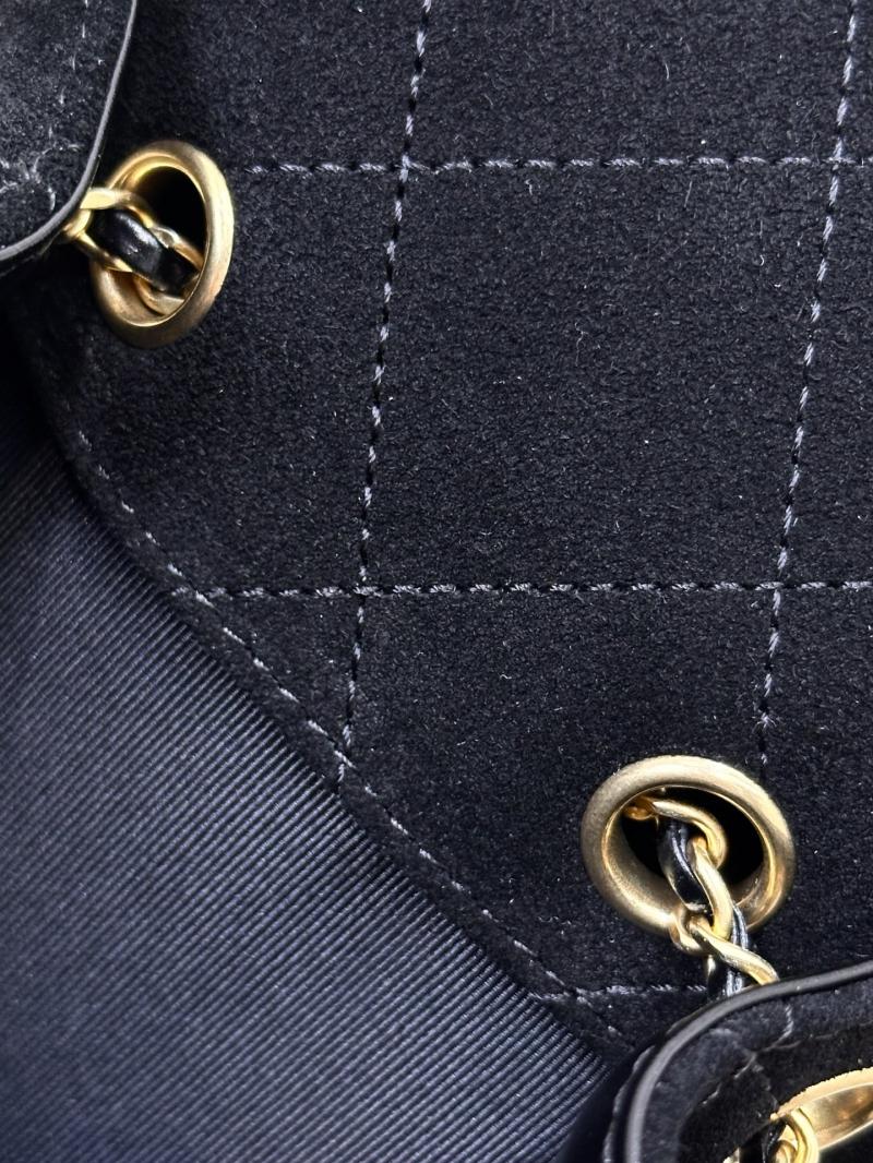 Chanel Suede 25 Medium Handbag Black AS5311
