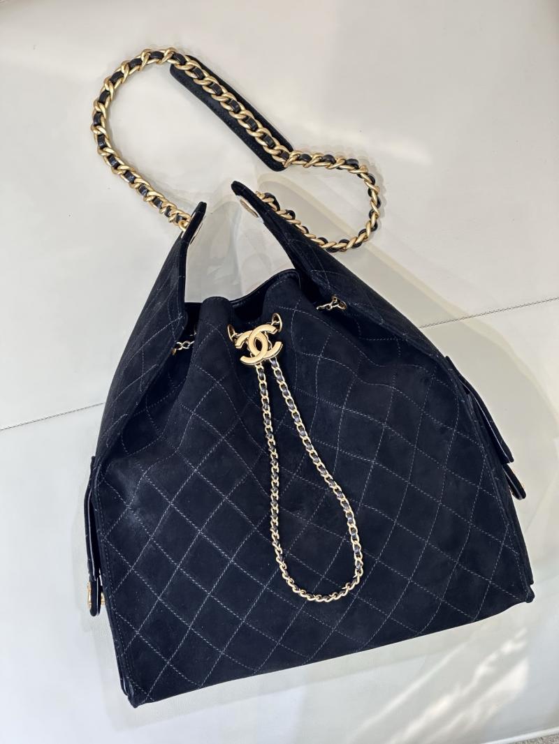 Chanel Suede 25 Medium Handbag Black AS5311
