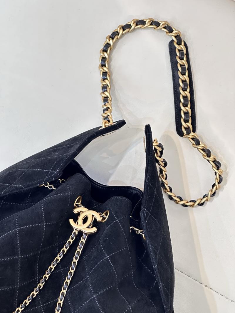 Chanel Suede 25 Medium Handbag Black AS5311