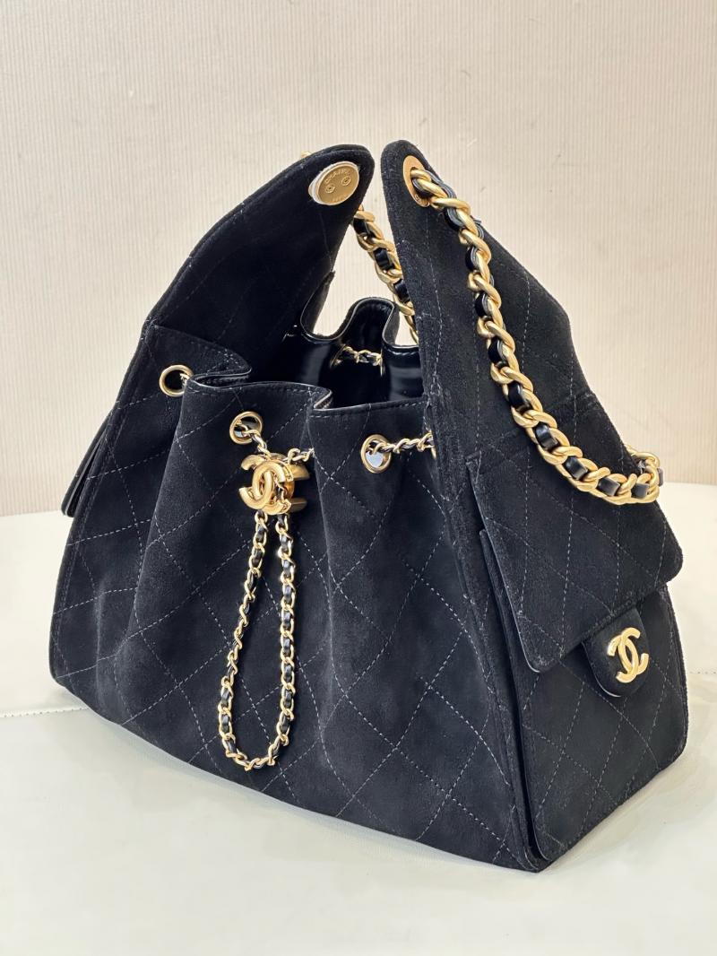 Chanel Suede 25 Small Handbag Black AS2593