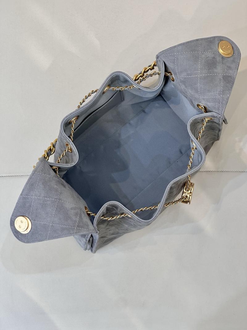 Chanel Suede 25 Small Handbag Grey AS5293