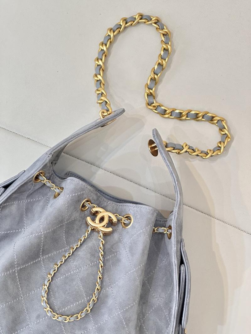 Chanel Suede 25 Small Handbag Grey AS5293