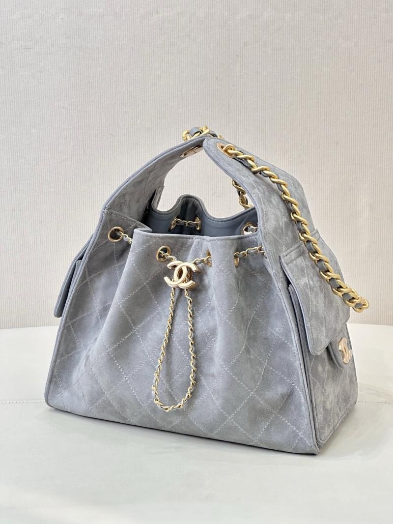 Chanel Suede 25 Small Handbag Grey AS5293