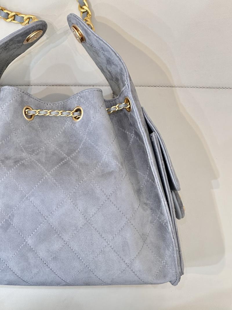 Chanel Suede 25 Small Handbag Grey AS5293