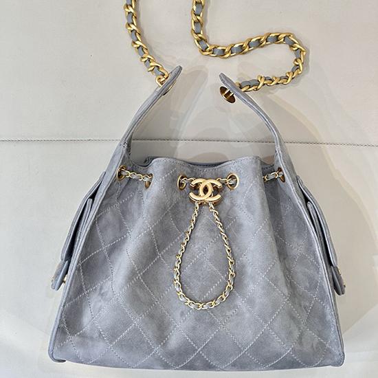 Chanel Suede 25 Small Handbag Grey AS5293
