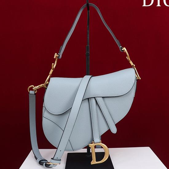 Dior Saddle Bag With Strap Light Blue M0455
