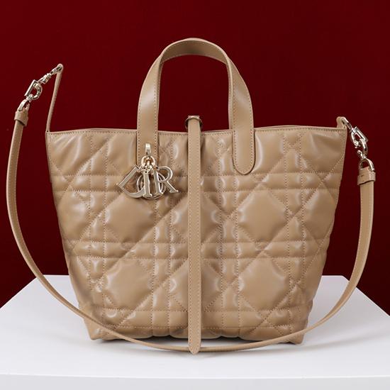 Medium Dior Toujours Vertical Tote Bag Tan M2836