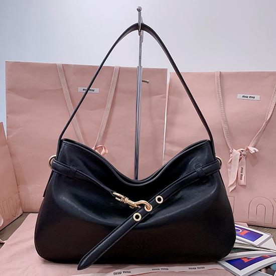 Miu Miu Aventure nappa leather bag Black 5BC181