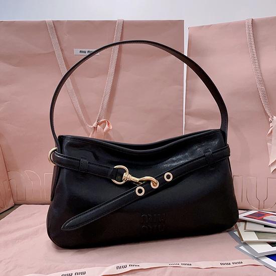 Miu Miu Aventure nappa leather bag Black 5BC182