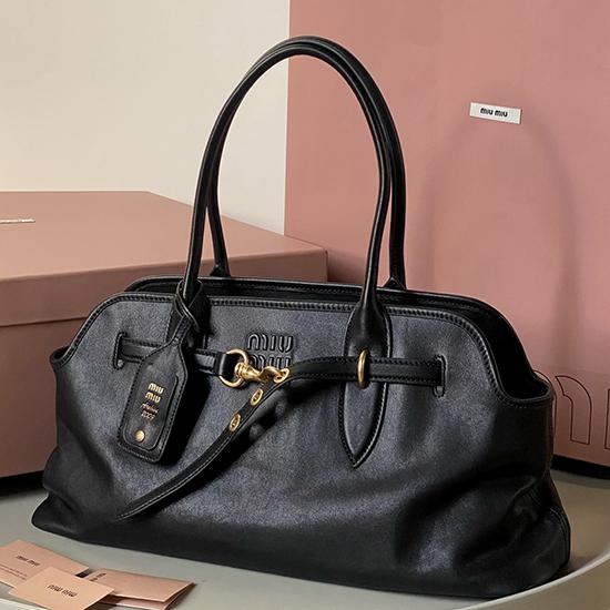 Miu Miu Aventure nappa leather bag Black 5BG310
