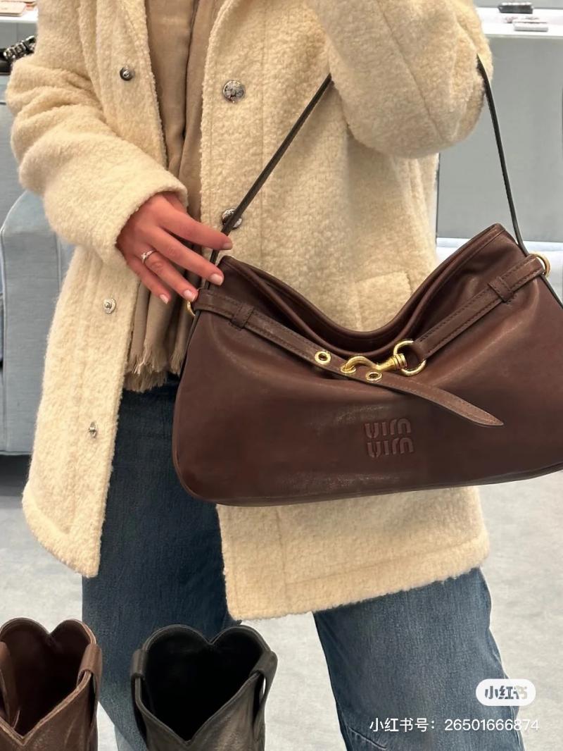 Miu Miu Aventure nappa leather bag Briarwood 5BC181