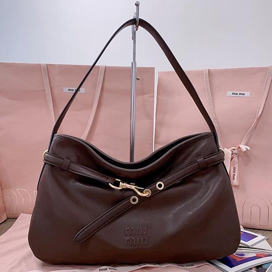 Miu Miu Aventure nappa leather bag Briarwood 5BC181