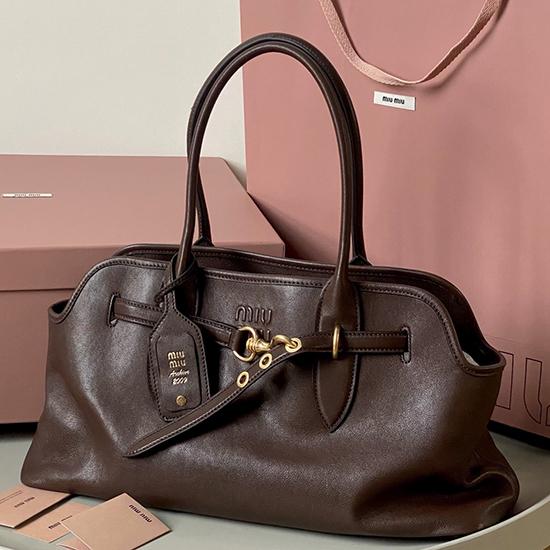 Miu Miu Aventure nappa leather bag Briarwood 5BG310