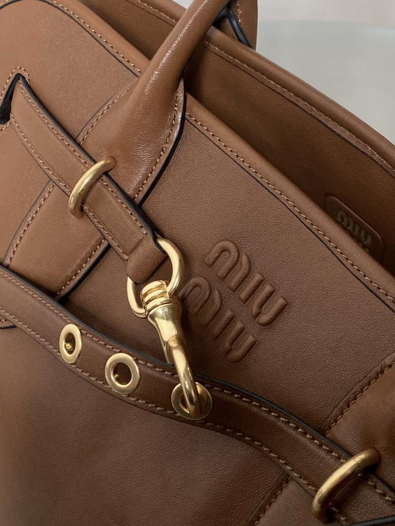 Miu Miu Aventure nappa leather bag Oak 5BG310