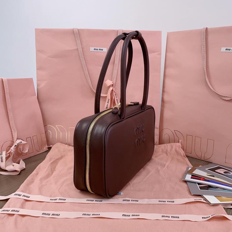 Miu Miu Medium Beau leather Bag Briarwood 5BB172
